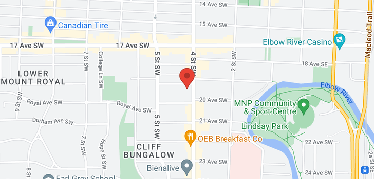 map of 309 505 19 Avenue SW